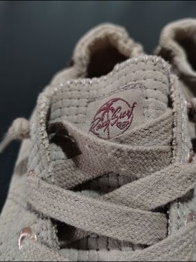 Roxy Surf Girl Pink-Taupe Lace-Up Sneakers Sz 8